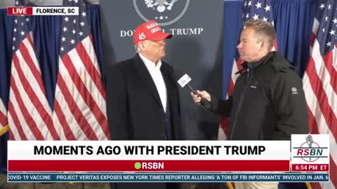 President Donald J. Trump Speaks with RSBN's Brian Glenn In Florence SC 3/12/22