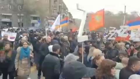 Rally in support of Russia is now taking place in Yerevan, Armenia near the Russian embassy