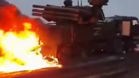 Set on fire Russian "Pantsir"