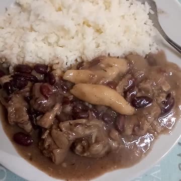 Stew peas and rice Jamaican style