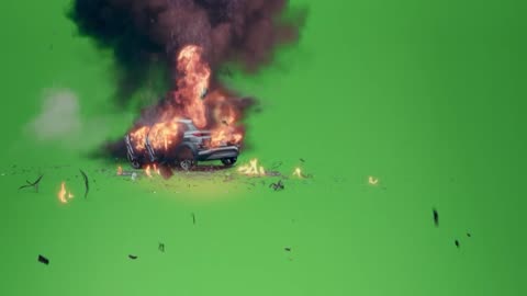 Car explosion green screen