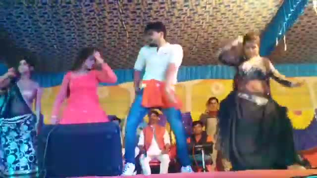 Stage show dance program in Indian bhojpuri dance