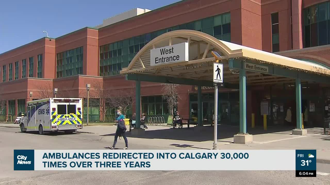 Ambulances redirected into Calgary from nearby communities 30,000 time over three years