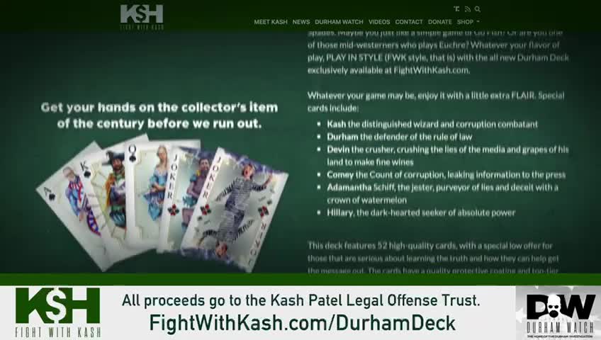 Kash Patel's New Durham Deck of Cards 🔥