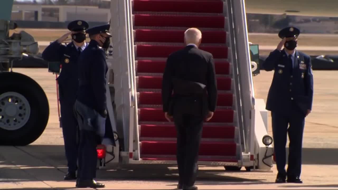 Joe Biden trips three times while boarding Air Force One