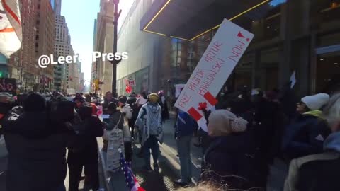 Freedom protest outside Canadian Embassy in NYC