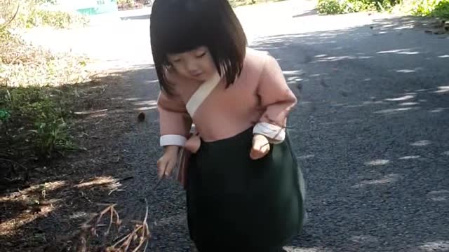 Baby dressed in a traditional costume of Korea 2