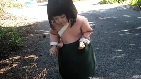 Baby dressed in a traditional costume of Korea 2