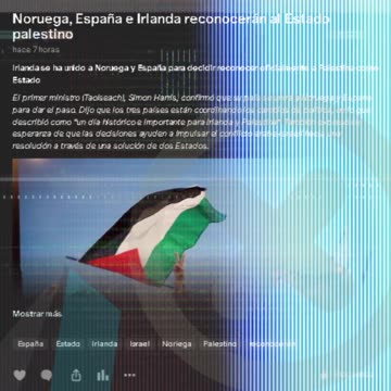 Noruega, España e Irlanda reconocerán al Estado palestino