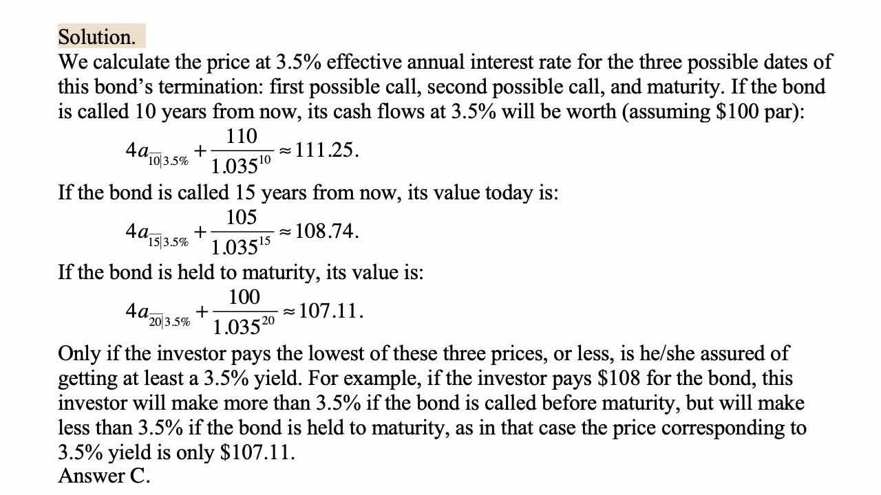 Exam FM exercise for March 6, 2022