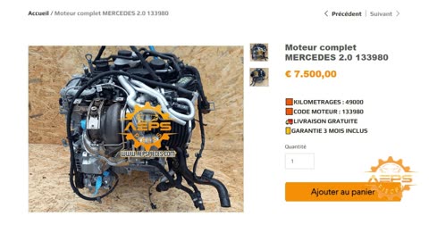 AEPSPIECES.COM - Moteur complet MERCEDES 2.0 133980