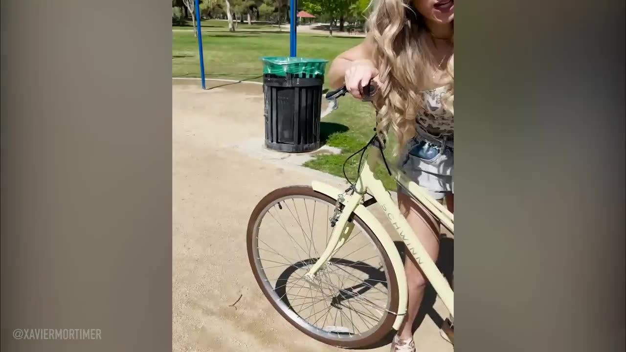 MAN CUT IN HALF ON A BIKE