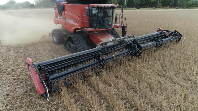 Rolling on North Iowa Bean Harvest