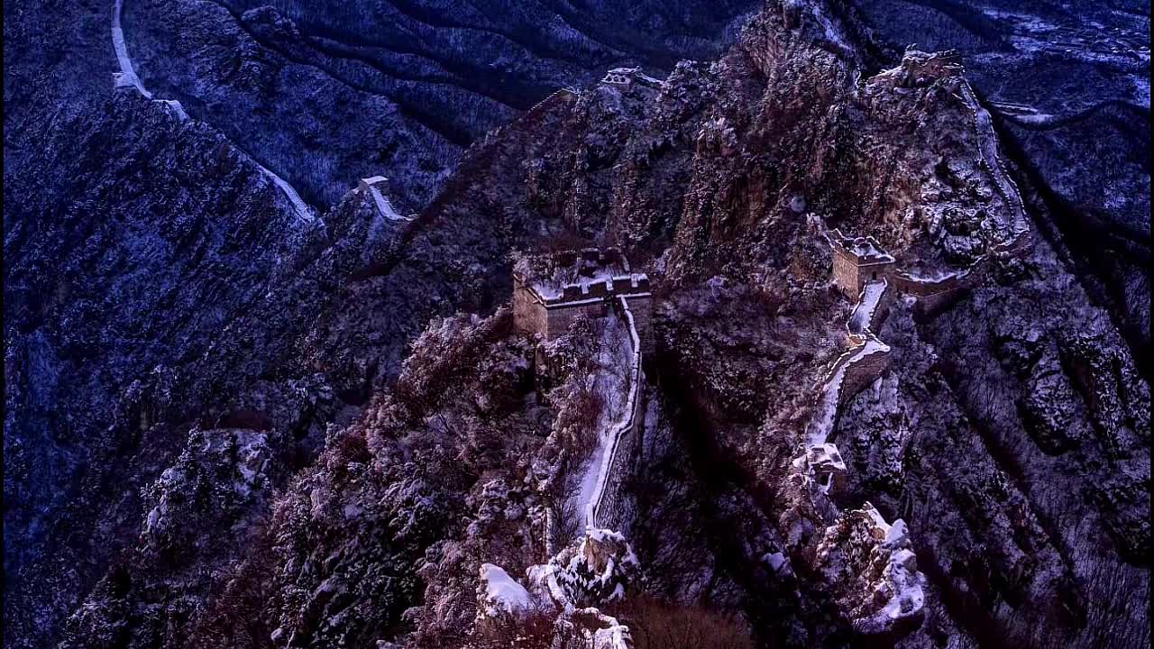 The ancient mountains silently show their greatness