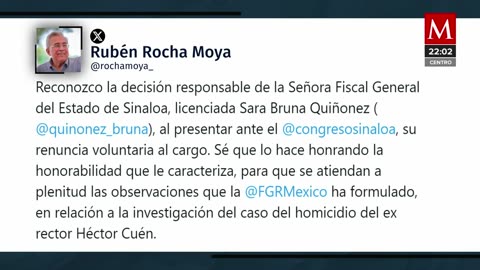 Rubén Rocha Moya sobre renuncia de fiscal general: Le pedí que lo considerara