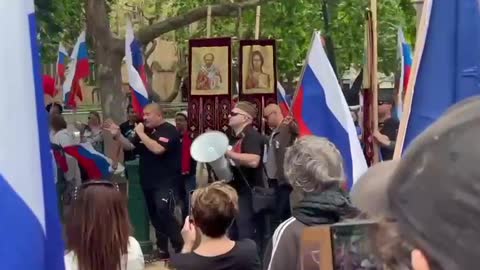 A march in support of Russian soldiers took place in Sydney today.