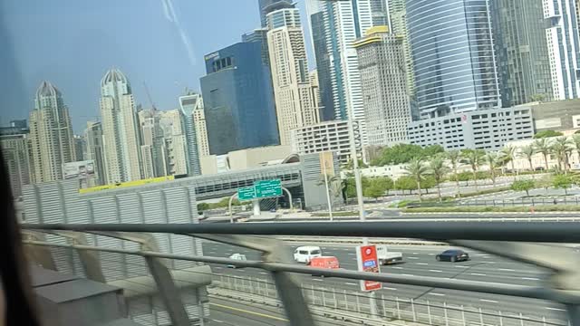 dubai uae, marina view from metro