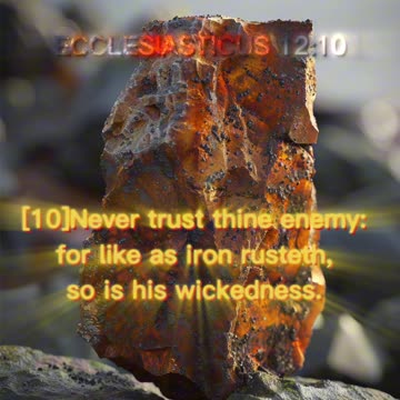 [Ecclesiasticus 12:10] Never Trust Thine Enemy: For Like As Iron Rusted, So Is His Wickedness.