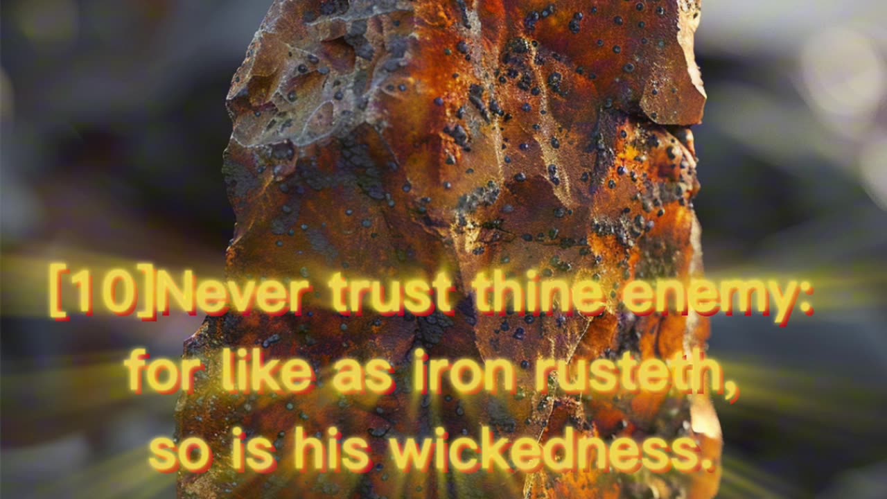 [Ecclesiasticus 12:10] Never Trust Thine Enemy: For Like As Iron Rusted, So Is His Wickedness.