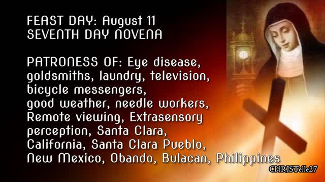 ST. CLARE NOVENA : Day 7 | Patron of Eye Disease, Television, etc.