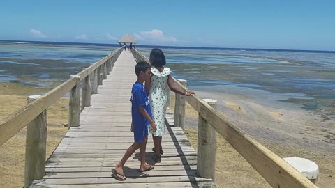 Walk At the Beach- Kids Very Excited-Fiji