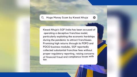 Massive Money Fraud by Kewal Ashwani Ahuja BJP | Food Franchise Scam Shocks Industry