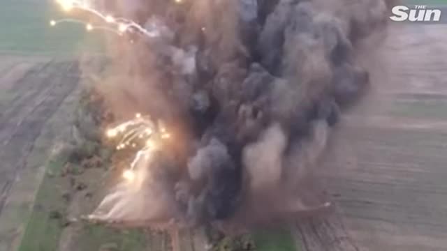 Huge explosion near Kyiv as Ukrainian forces 'blow up 500 Russian mines'