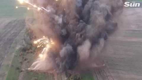 Huge explosion near Kyiv as Ukrainian forces 'blow up 500 Russian mines'