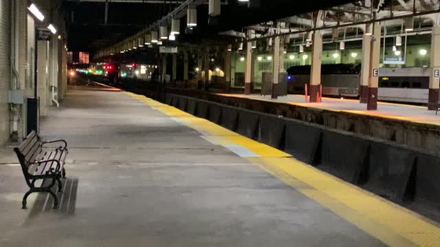 Amtrak nyc bound make stop at Newark Pennsylvania station