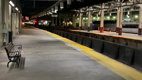 Amtrak nyc bound make stop at Newark Pennsylvania station