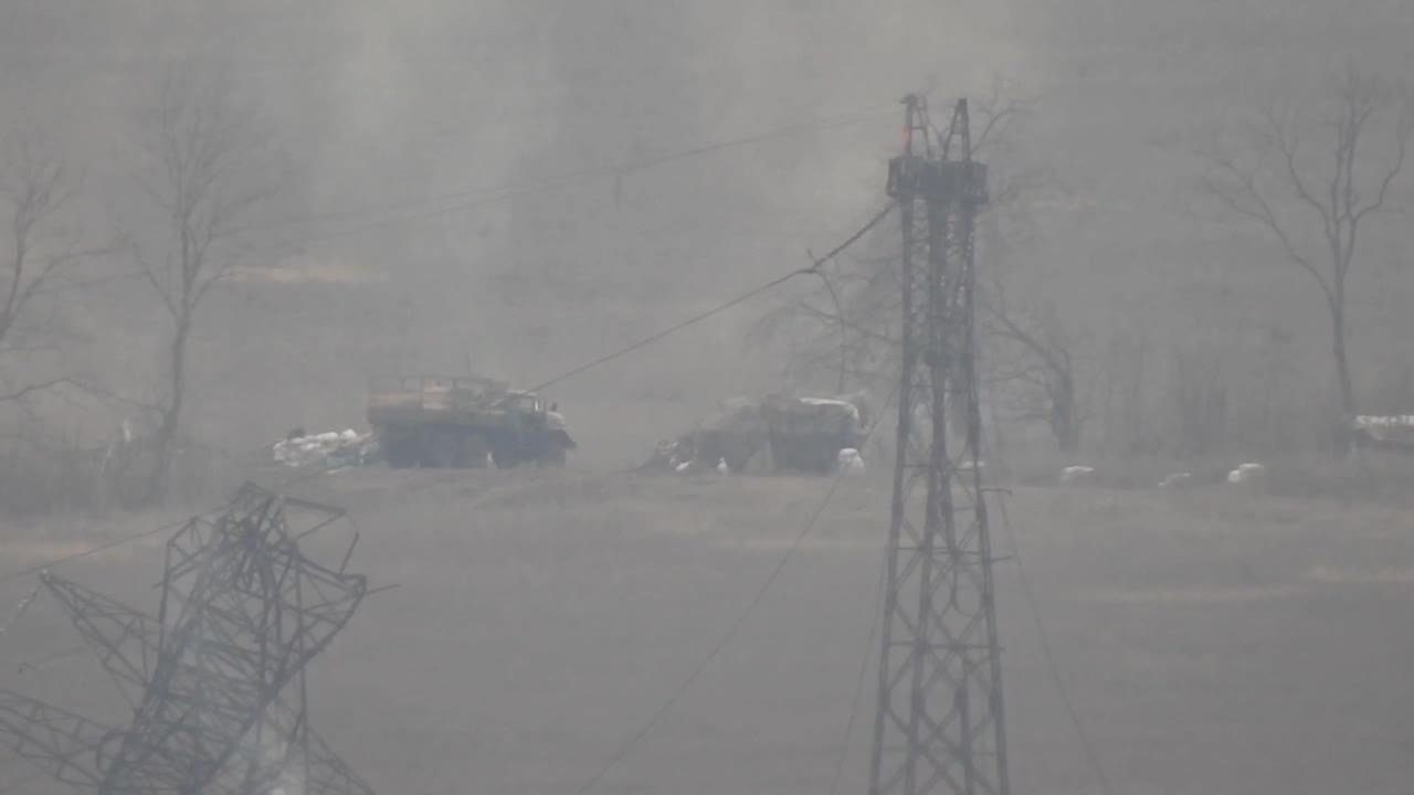 Soldiers of the DPR army work on enemy manpower and equipment with anti-tank guided missiles