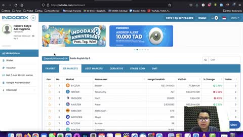 CARA DAFTAR INDODAX DAN CARA MENCAIRKAN UANG DARI INDODAX KE RUPIAH