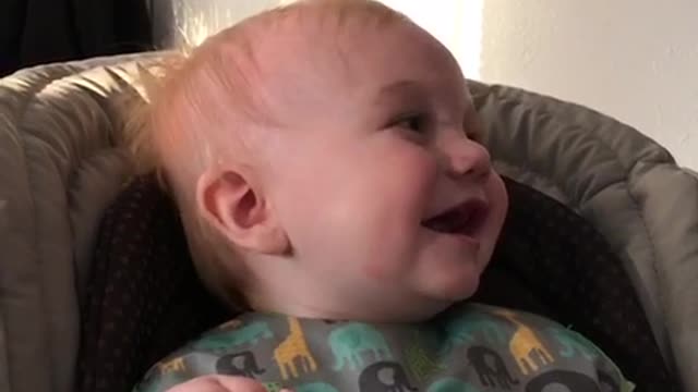 Adorable baby laugh