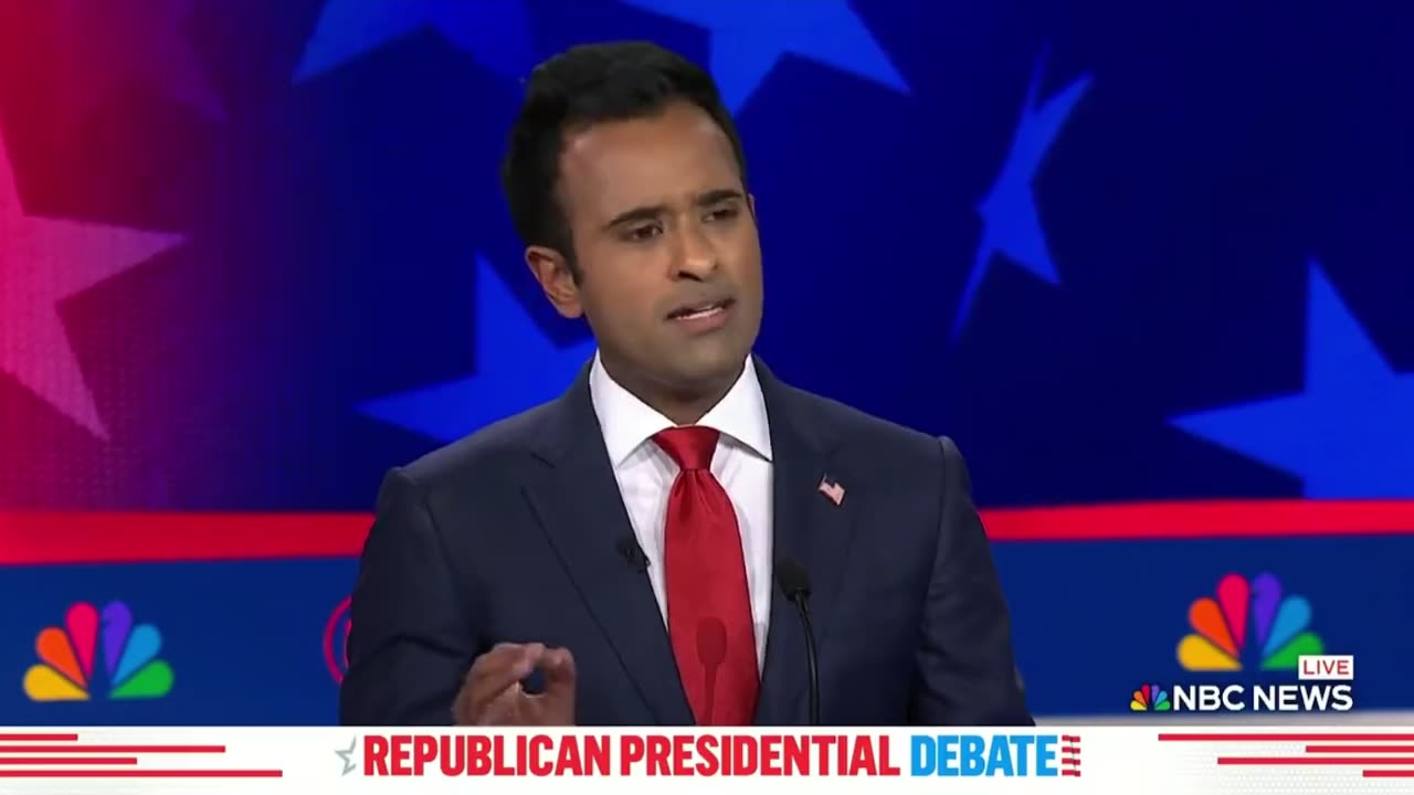 Vivek Ramaswamy during GOP debate call Haley and DeSantis "Dick Cheney in 3-inch heels"