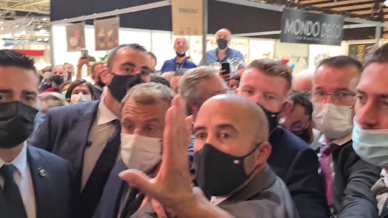 Macron HIT in the FACE with an EGG