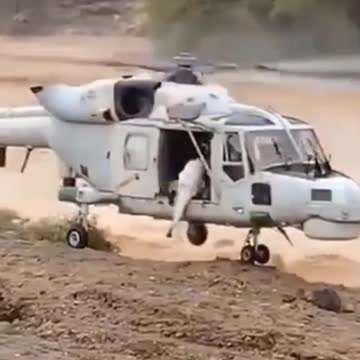 Rescue by helicopter in arab