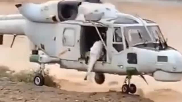 Rescue by helicopter in arab