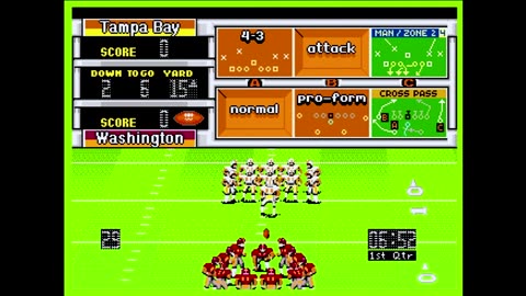 Madden92 (Sega Genesis) Tampa Bay vs Washington Part1