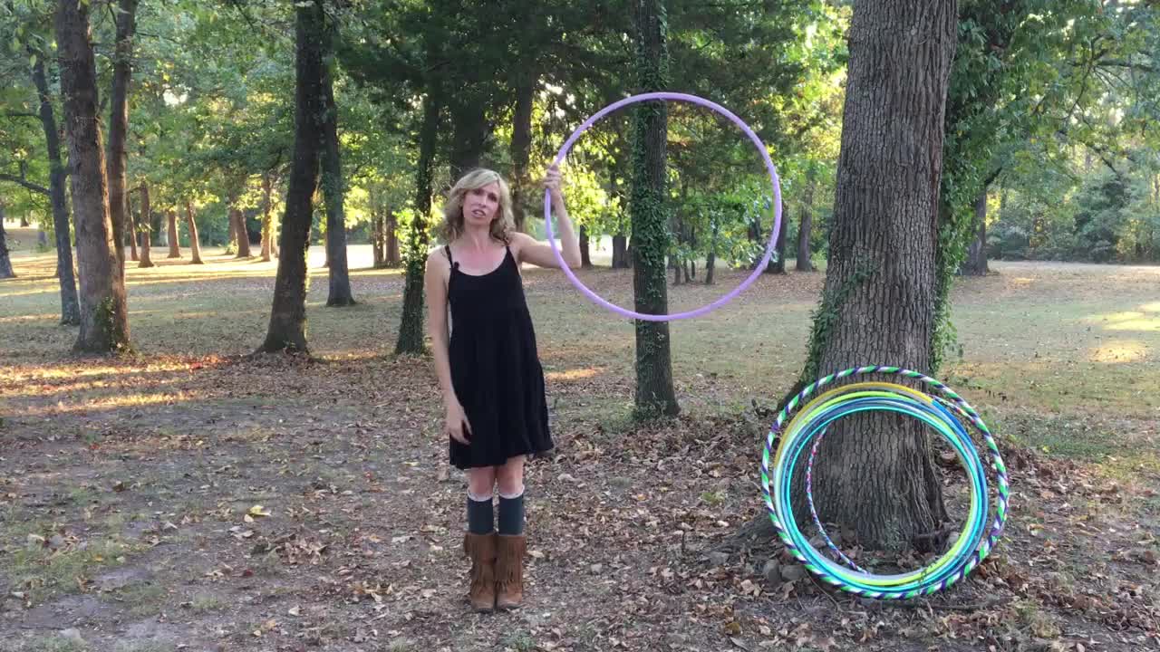 a trick with your hula hoop