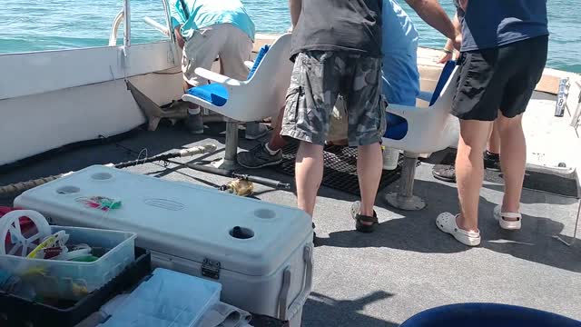 Shark Bites Dude on Boat Deck