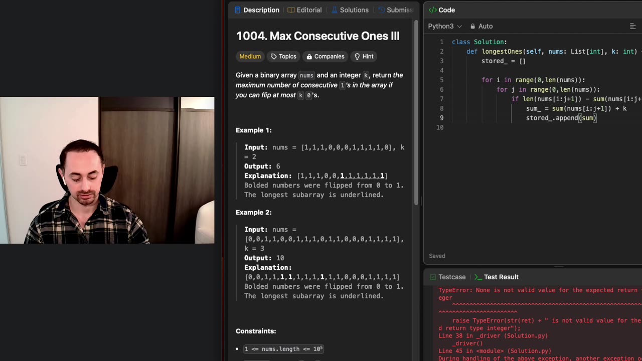 Python Max Consecutive Values in Array