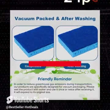 HOMEXCEL Sponges Kitchen 24pcs, Non-Scratch Scrub Dish Sponges