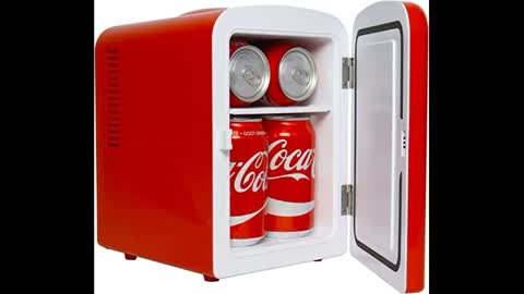 Review: Coca-Cola Mini Fridge for Bedroom, Portable Cooler & Warmer - 4 L 6 Can ACDC Refriger...