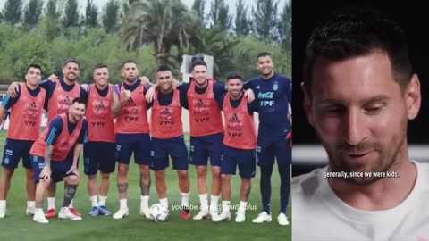 De Paul's reaction to Messi's incredible goal in Argentina training today