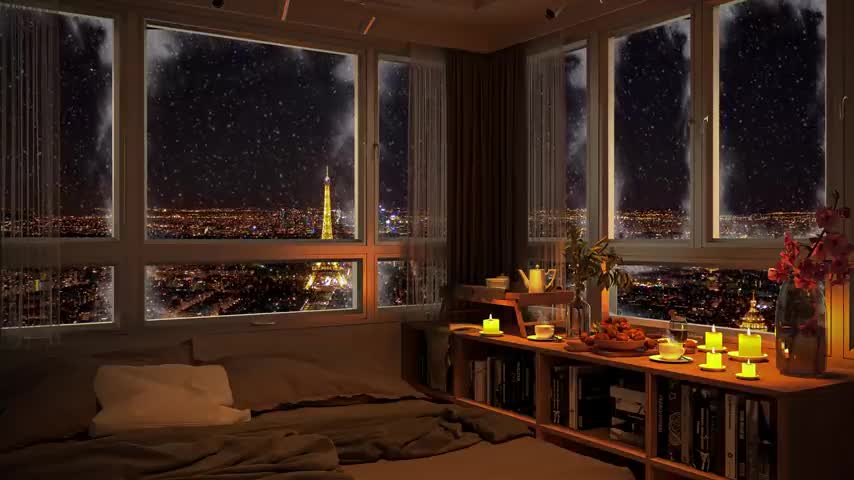 Bedroom with Smooth Jazz Music in Paris - Piano Instrumental to Relax, Sleep, Study