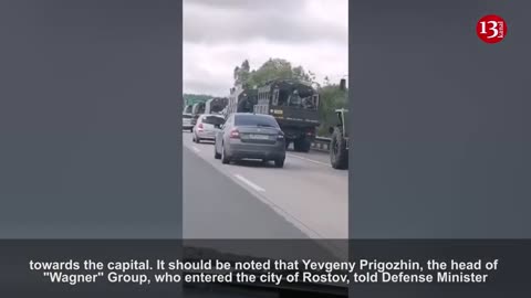 A large convoy of Russian army and a considerable number of manpower is moving towards Moscow