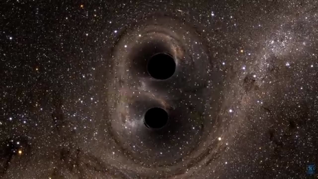 Two black holes merging