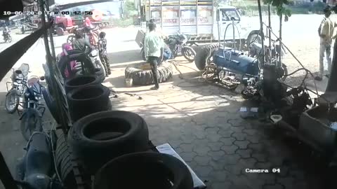 This tire blast is so hard to watch