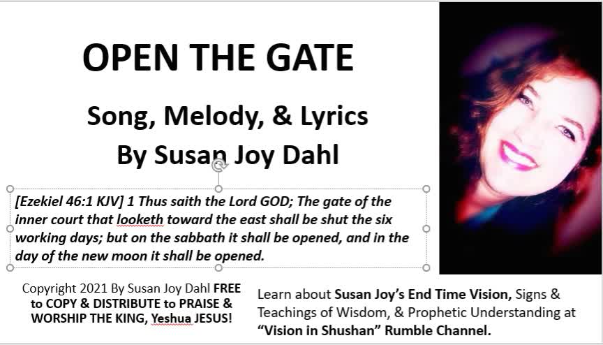 Open The Gate By Susan Joy Dahl Praise Worship Song.