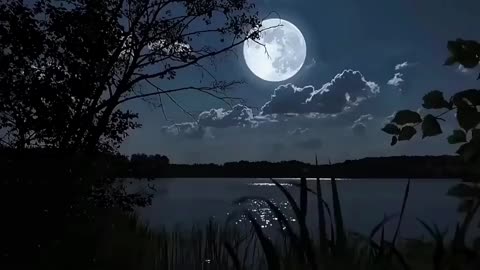 The moon in the lake looks extra beautiful